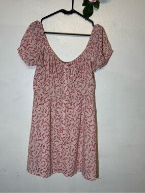 Trixxi Pink Dress with Red Floral Print